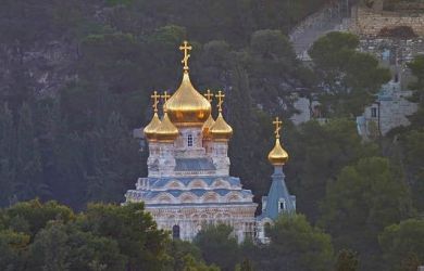 The Mary Magdalene Church on Mount of Olives in Jerusalem