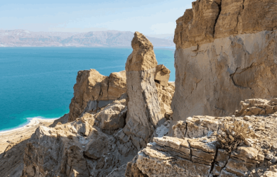 LOT'S WIFE SALT PILLAR DEAD SEA ISRAEL